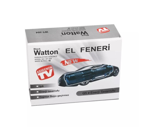 Mini Güçlü Şarjlı Pilli EL Feneri Watton Wt-304