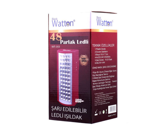 Şarj Edilebilir Ledli Işıldak Watton Wt-353